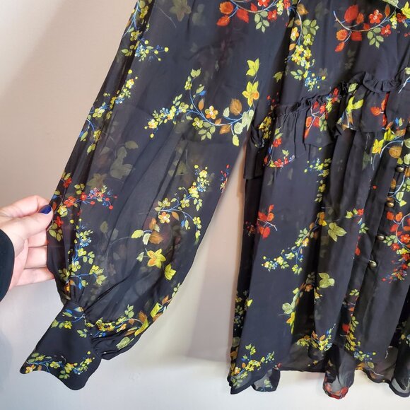 Anthropologie Black Floral Tunic - Picture 5 of 16